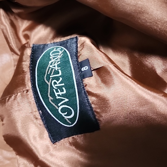 OVERLAND DOUBLE ZIP FORM FITTED LEATHER JACKET SZ 8 - Picture 7 of 12